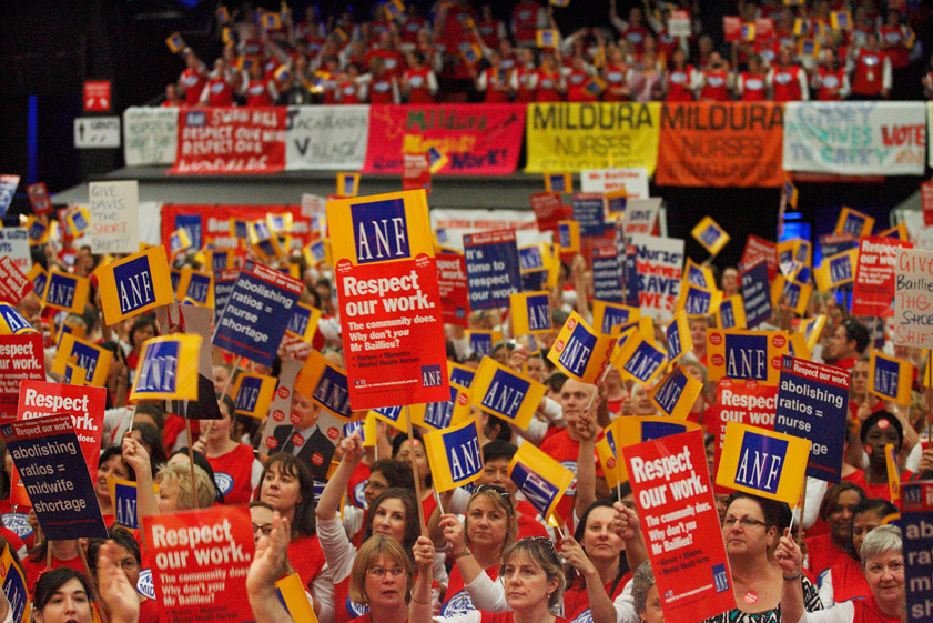 The eighth and final statewide public sector nurses and midwives ‘Respect our Work’ EBA statewide meeting on 16 March 2012.