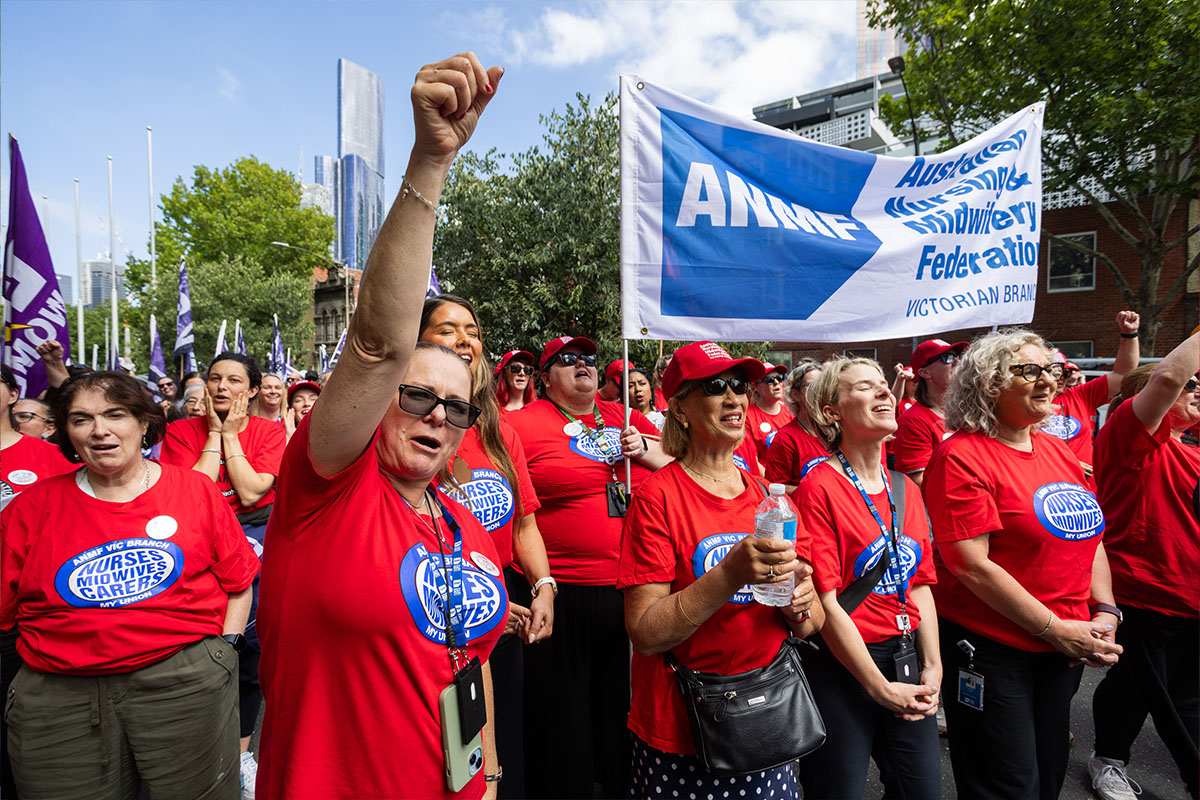 ANMF members join other union members for International Working Women’s Day 2026