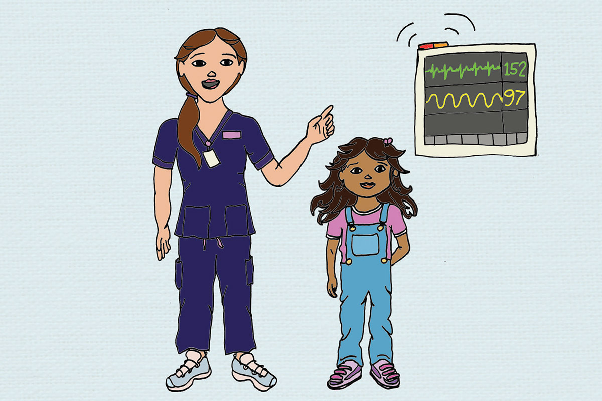 An illustration from Frankie & Lenny in the Special Care Nursery