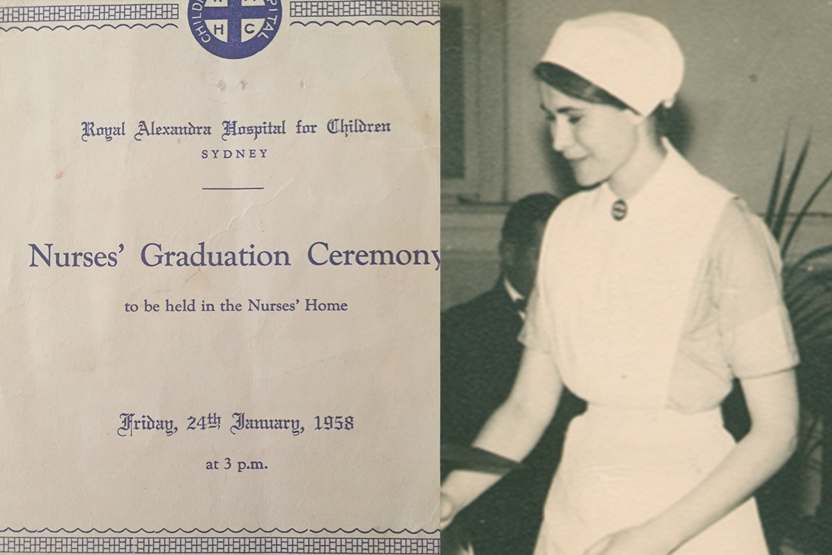 Pamela Butler&rsquo;s 1958 nursing graduation certificate, and Pamela during her midwifery graduation in 1960. Photos supplied.